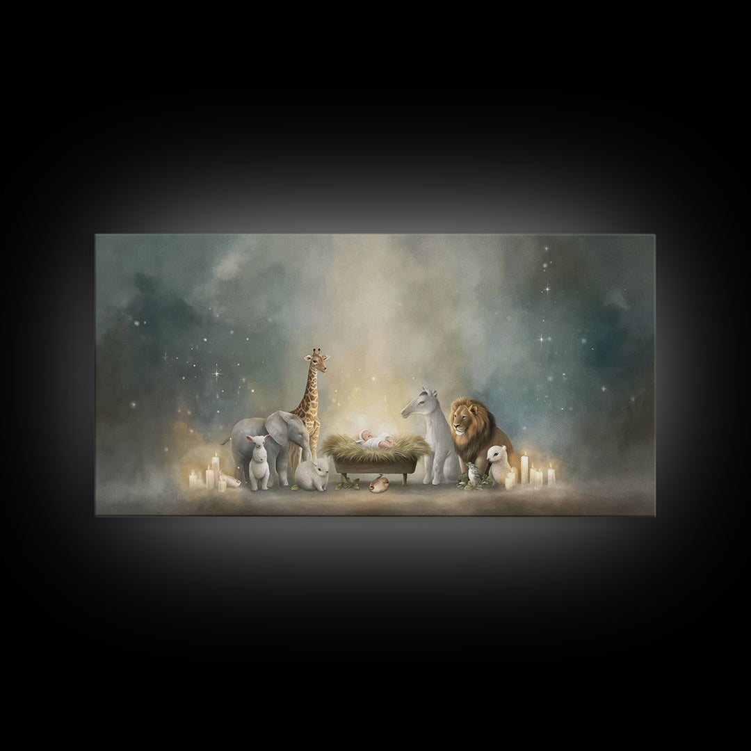 Peaceful Nativity – Framed Canvas Print – Christmas Wall Art – Christian Christmas Decor – Christian Art Canvas – Christmas Art Framed – Ch