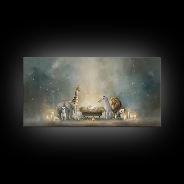 Peaceful Nativity – Framed Canvas Print – Christmas Wall Art – Christian Christmas Decor – Christian Art Canvas – Christmas Art Framed – Ch