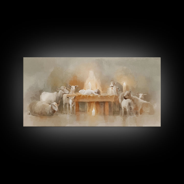 Nativity Peace | Framed Canvas Print | Christian Christmas Art | Christian Wall Art | Jesus Painting | Christian Art Canvas | Christmas Art