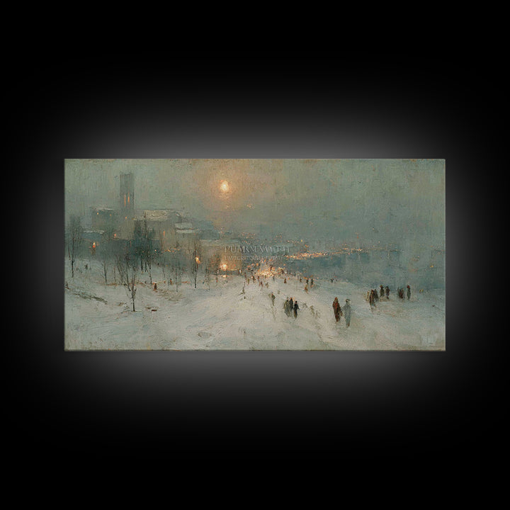 Snowy Bethlehem Path, Framed Canvas Print, Christian Art Canvas, Christmas Wall Art, Christian Christmas Art, Christmas Art Prints, Subtle