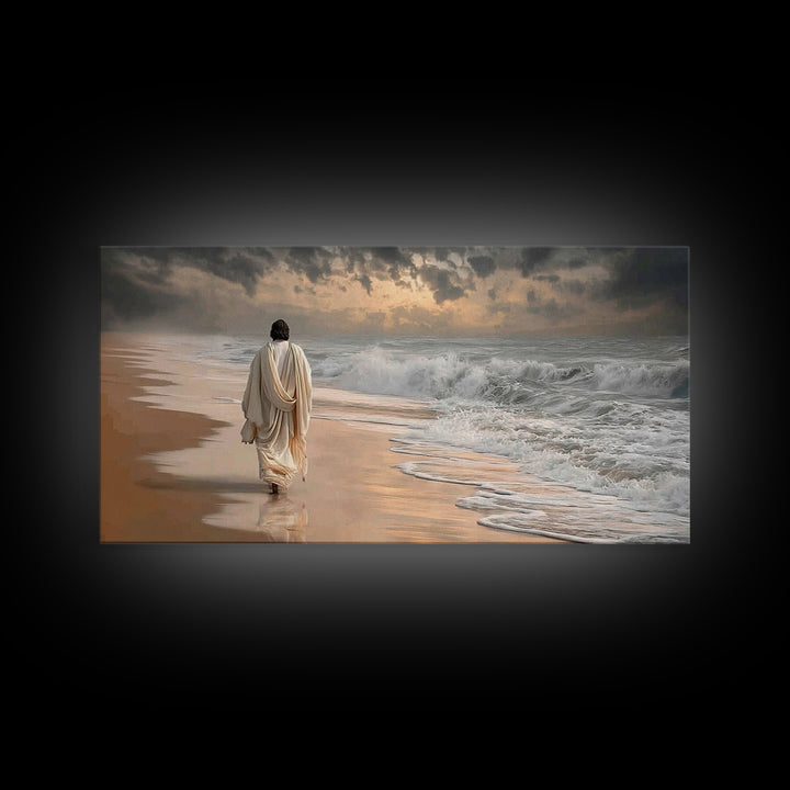 Walk With Christ | Framed Canvas Print | Jesus Painting | Christian Wall Art | Large Jesus Painting | Christian Art Canvas | Modern Christi
