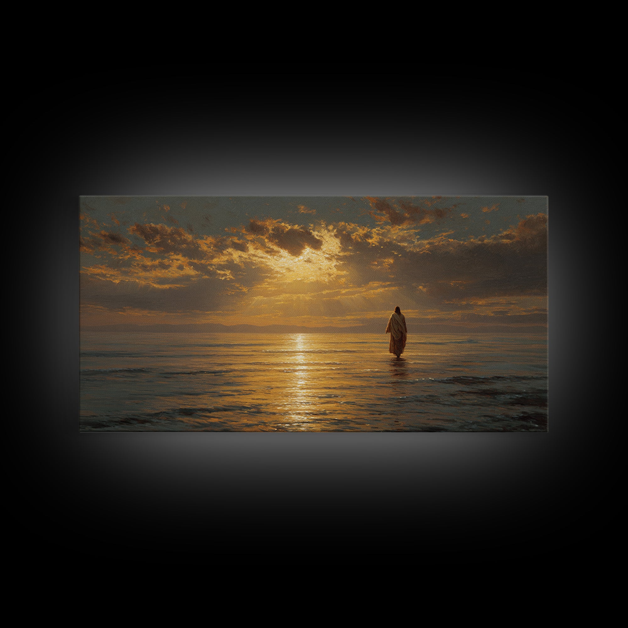 Sacred Dawn – Framed Canvas Print – Christian Wall Art – Jesus Painting – Christian Art Canvas – Christian Christmas Art – Christian Decor