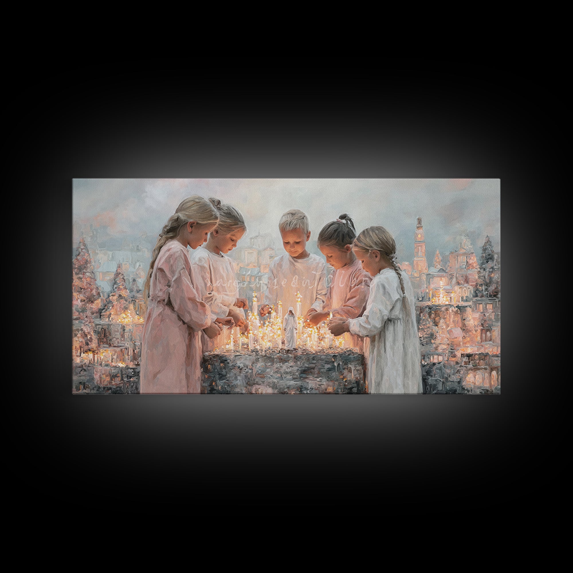 Circle Of Grace – Framed Canvas Print – Christian Wall Art – Christian Art Canvas – Framed Christmas Art – Christian Christmas Art – Christ