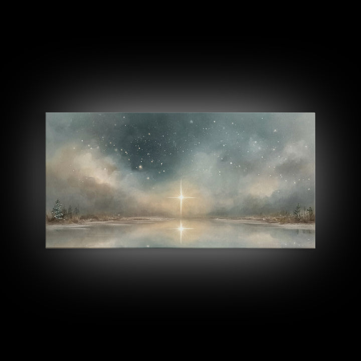 Heavenly Star Rise | Framed Canvas Print | Christian Art Canvas | Christmas Art | Christian Wall Art | Modern Christian Art | Christian Chr
