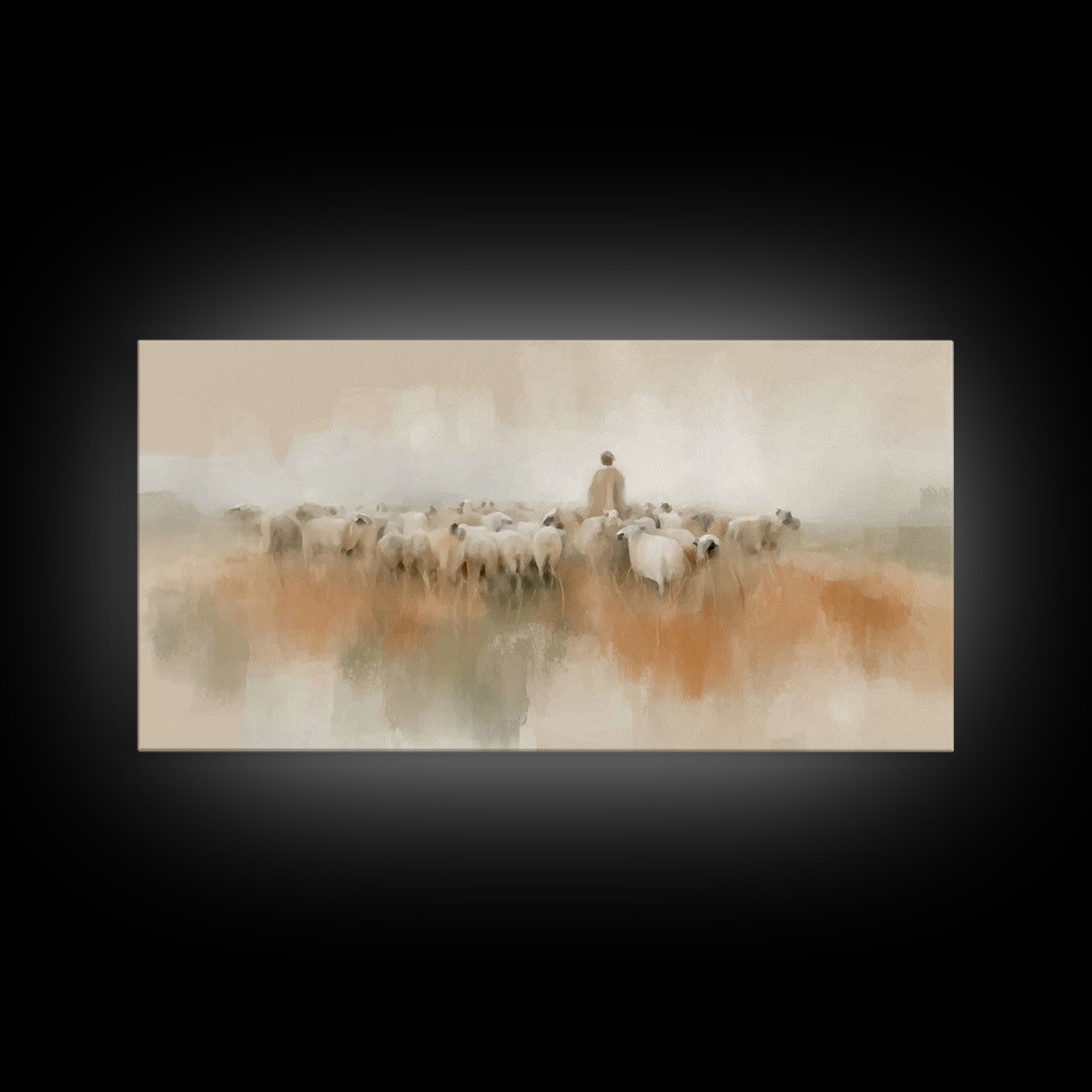 Fields Of Peace | Framed Canvas Print | Christian Art Canvas | Christian Christmas Art | Jesus Wall Art | Christian Decor | Christian Gift