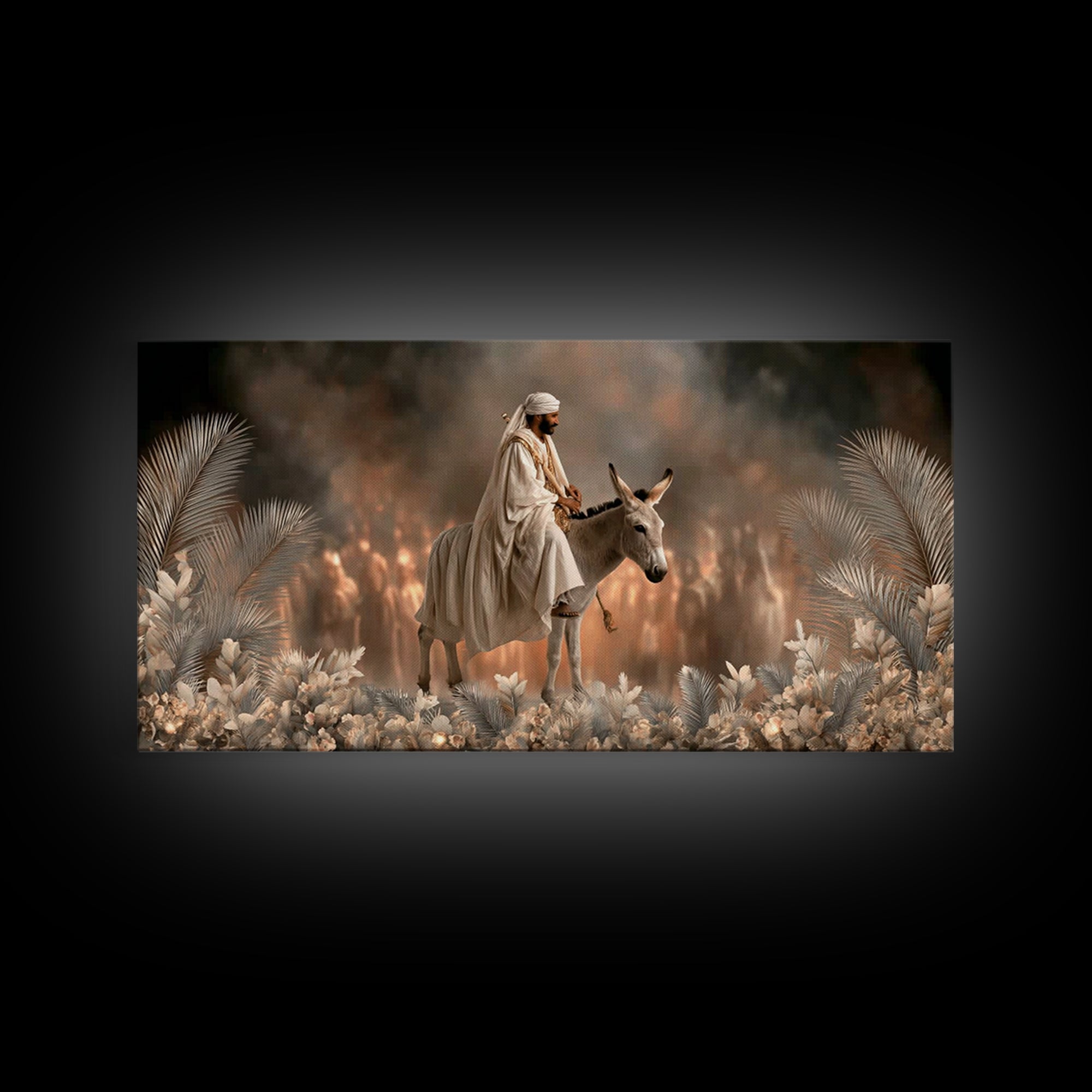 Desert Palm Way, Framed Canvas Print, Christian Art Canvas, Christian Wall Art, Jesus Painting, Christian Christmas Art, Christian Gift