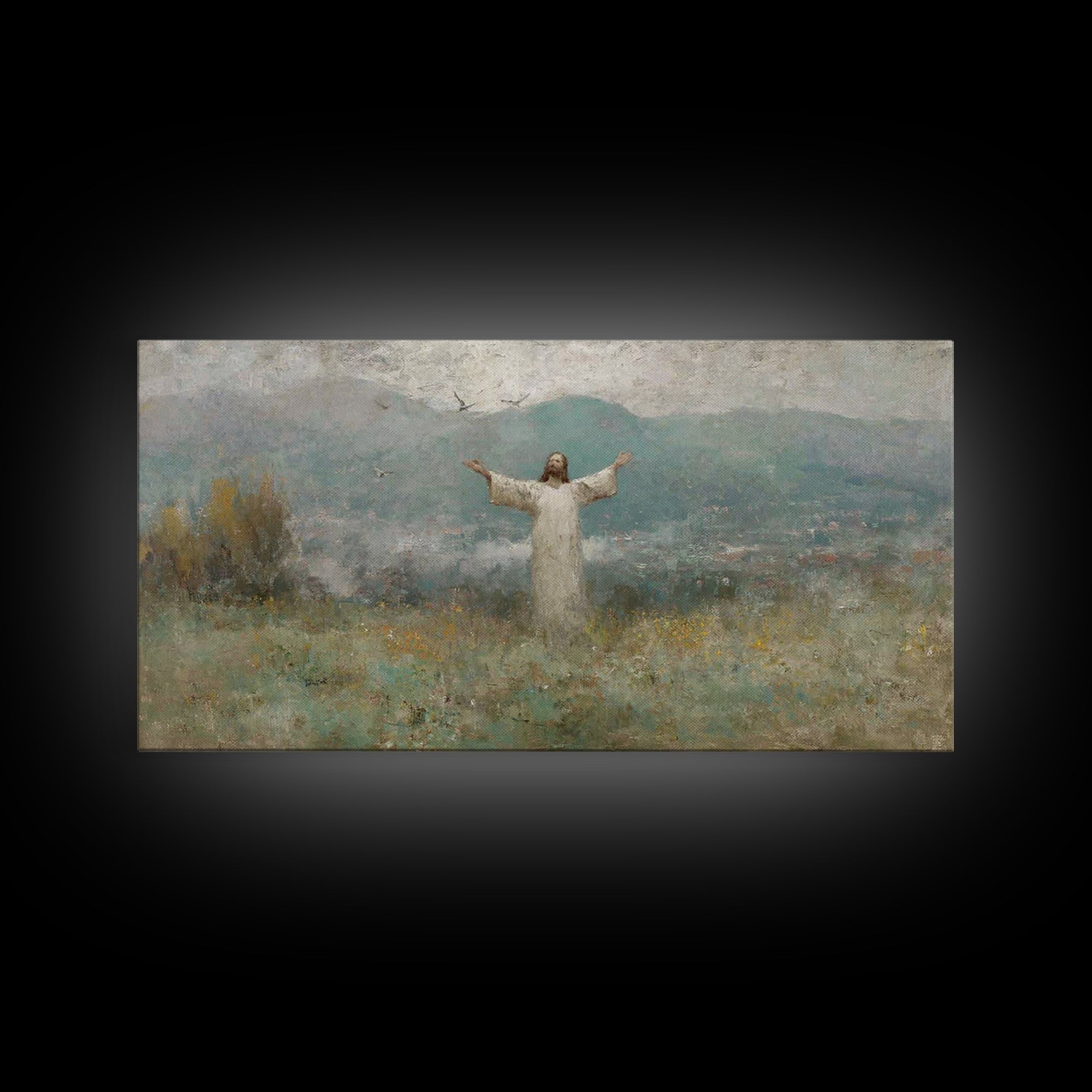 Valley Of Hope - Framed Canvas Print - Christian Wall Art - Christian Art Canvas - Christian Painting - Jesus Painting - Christian Decor