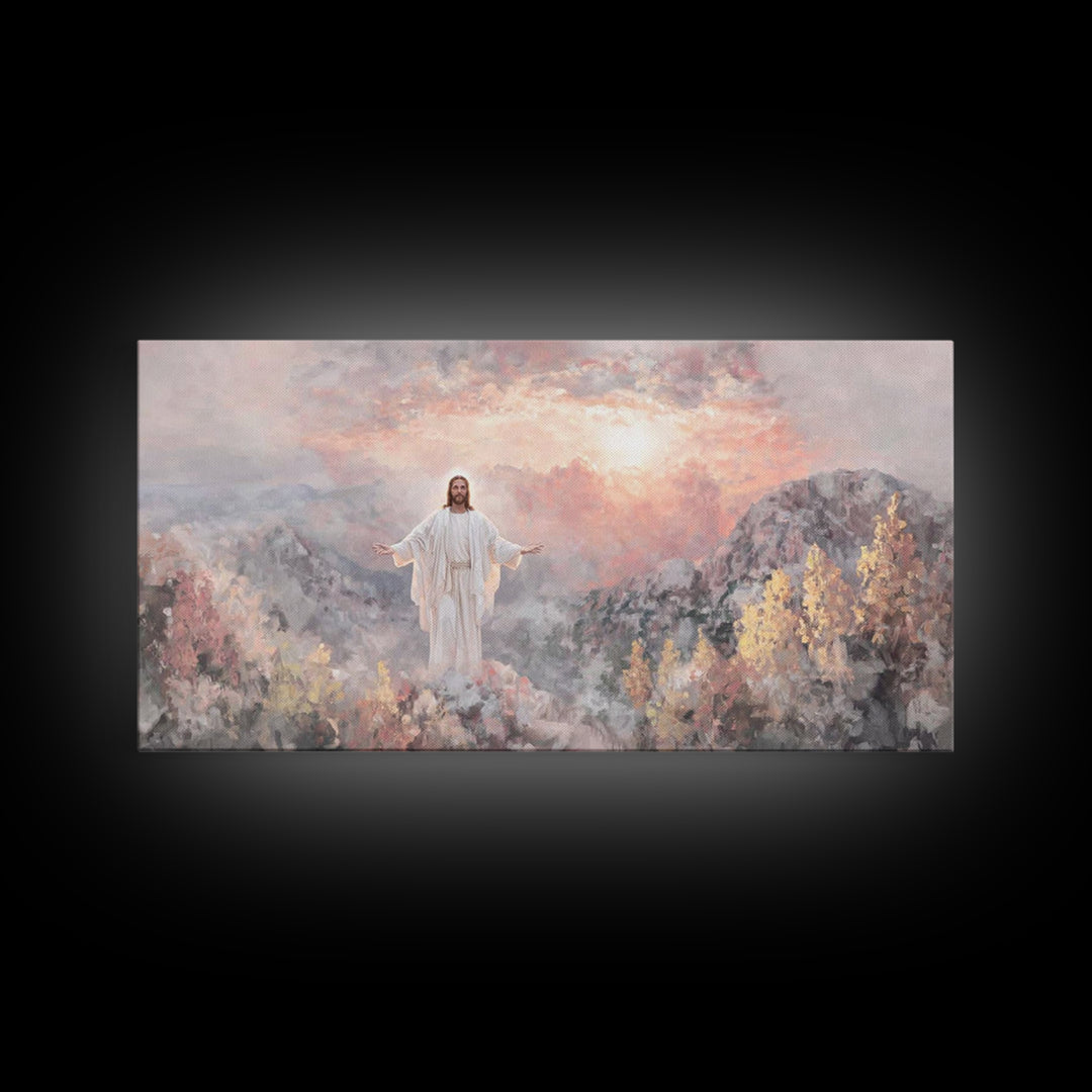 Radiant Summit Joy | Framed Canvas Print | Christian Art | Jesus Painting | Christian Wall Art | Christian Art Canvas | Christian Gift Idea