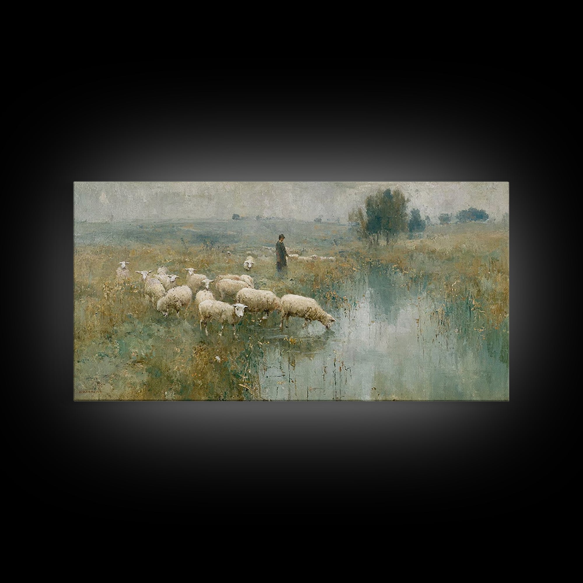 Still Waters Guide - Framed Canvas Print - Christian Art Canvas - Christian Wall Art - Jesus Painting - Christian Art - Christian Gift