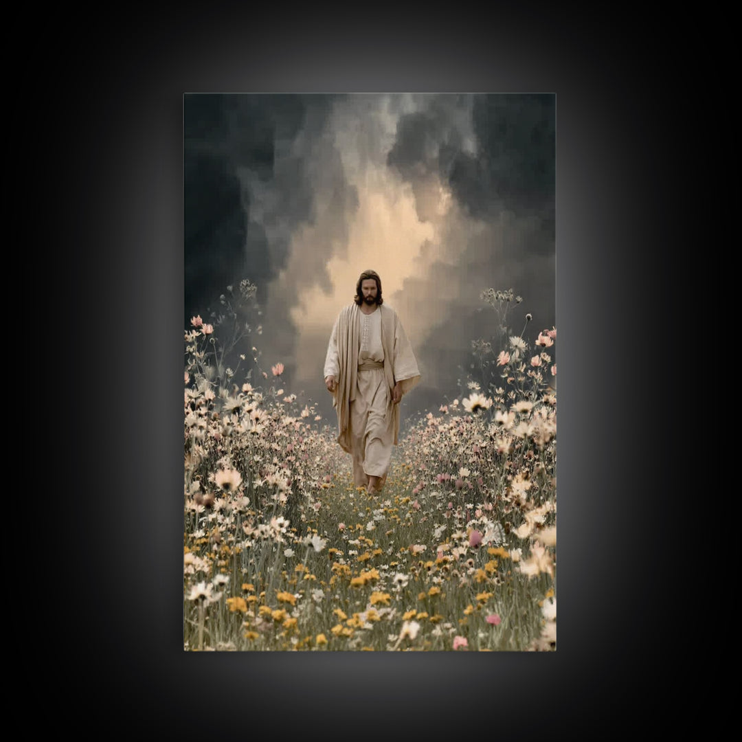 Path Of Mercy – Framed Canvas Print – Christian Wall Art – Jesus Painting – Christian Art Canvas – Christian Decor – Christmas Art
