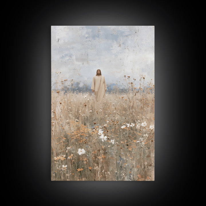 Desert Moon Walk | Framed Canvas Print | Jesus Painting | Christian Wall Art | Moody Christian Art | Christian Art Canvas | Christian Chris