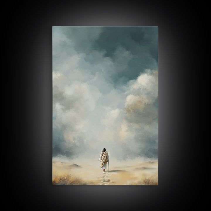 Eternal Stillness | Framed Canvas Print | Christian Art Canvas | Jesus Painting | Minimalist Christian Art | Christian Wall Art | Christian