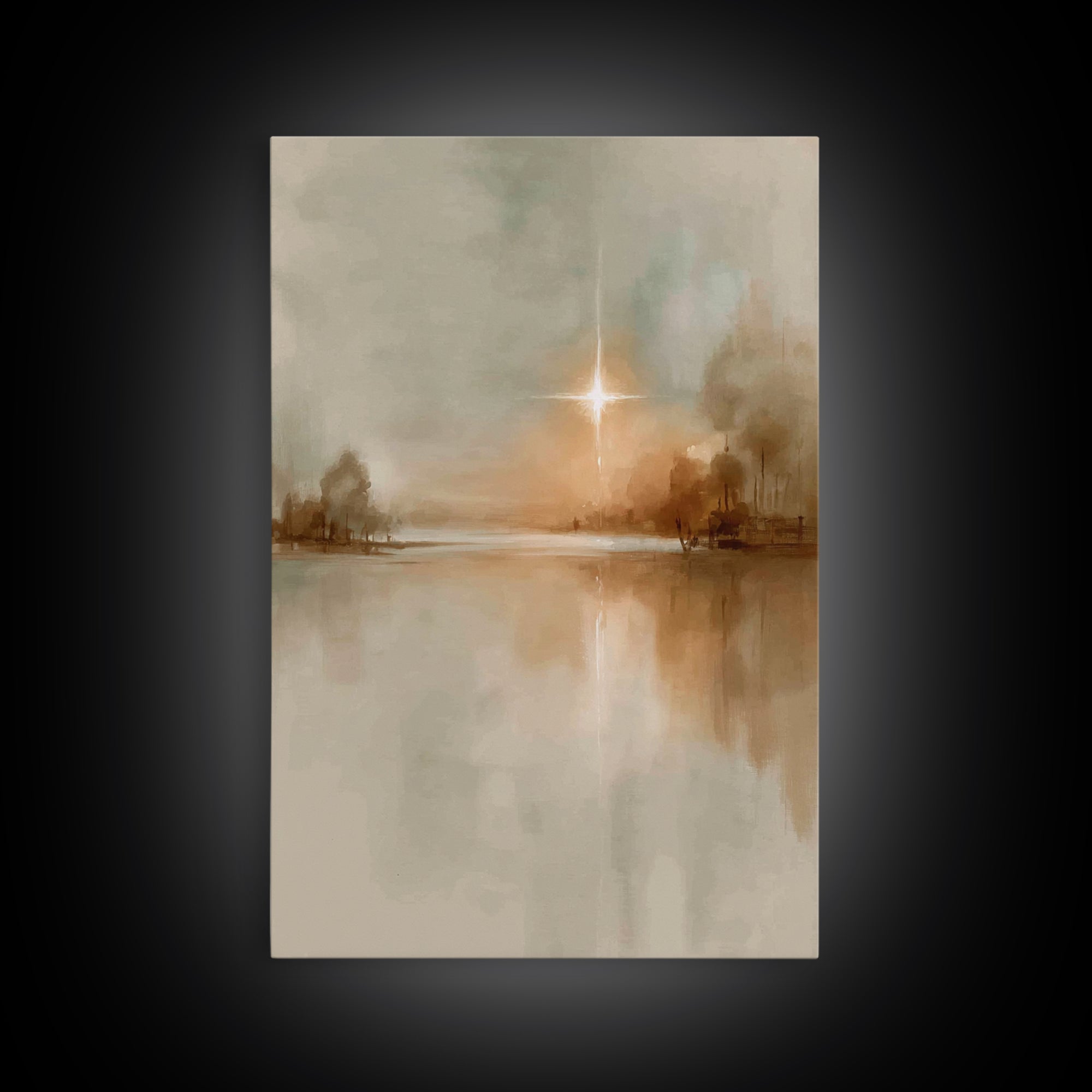 Guiding Dawn Star – Framed Canvas Print – Christian Wall Art – Christian Art Canvas – Christmas Art – Christian Christmas Art – Jesus Paint
