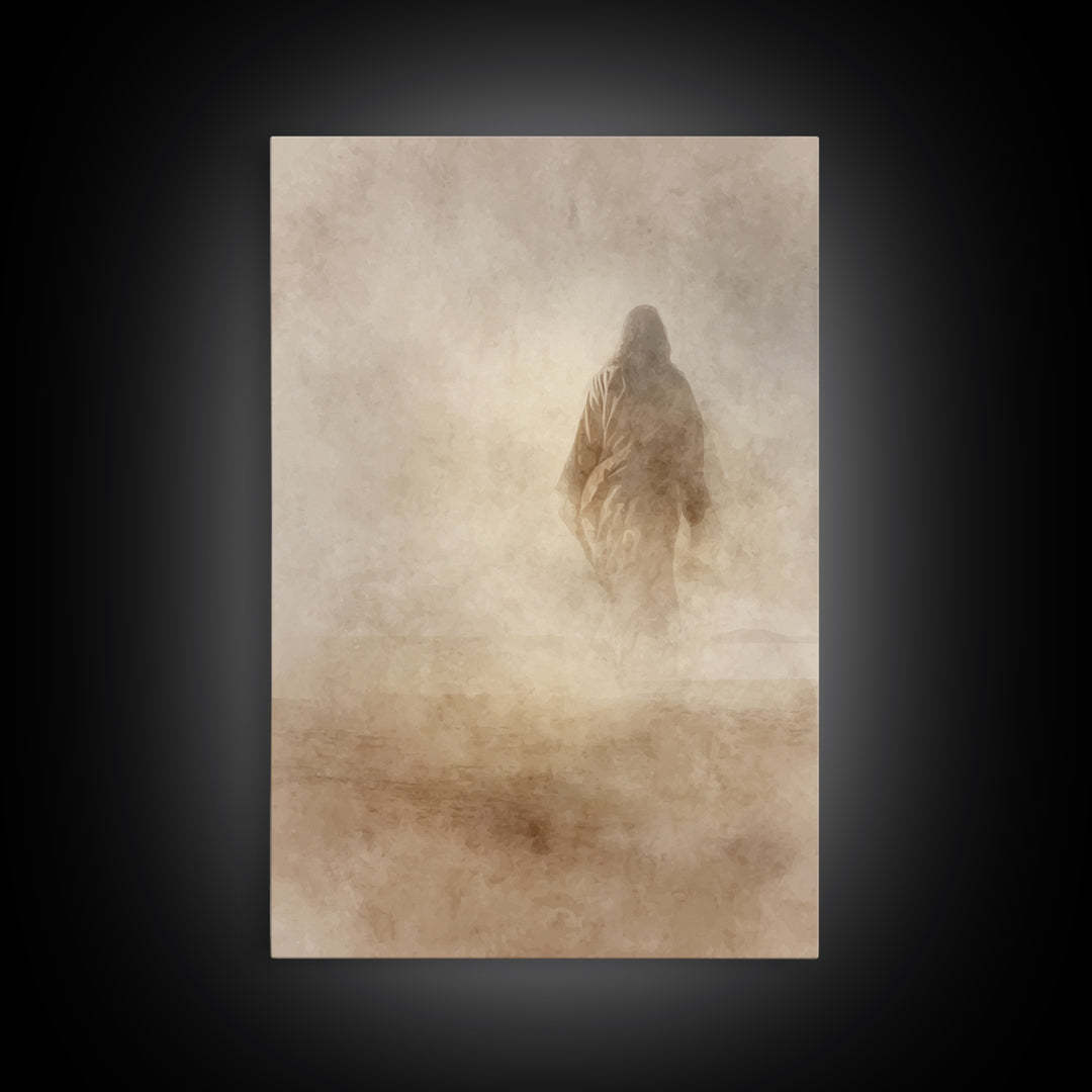 Desert Hush – Framed Canvas Print – Christian Wall Art – Christian Art Canvas – Jesus Painting – Minimalist Christian Art – Christian Gift