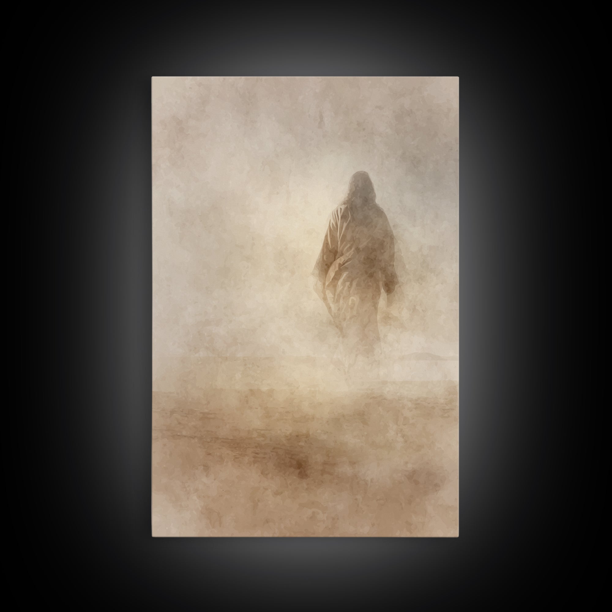 Desert Hush – Framed Canvas Print – Christian Wall Art – Christian Art Canvas – Jesus Painting – Minimalist Christian Art – Christian Gift