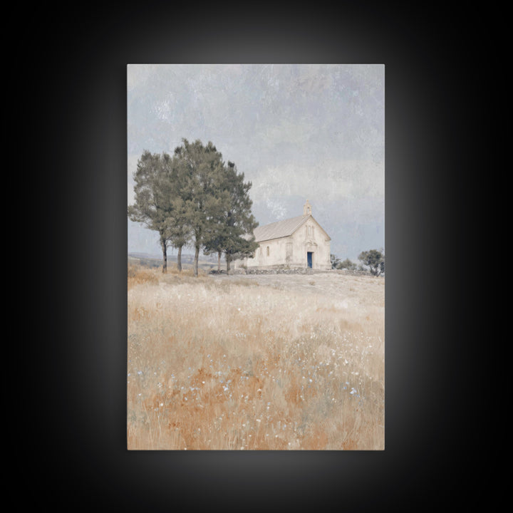 Hillside Sanctuary – Framed Canvas Print – Christian Wall Art – Christian Art Canvas – Subtle Christian Art – Christian Art Print
