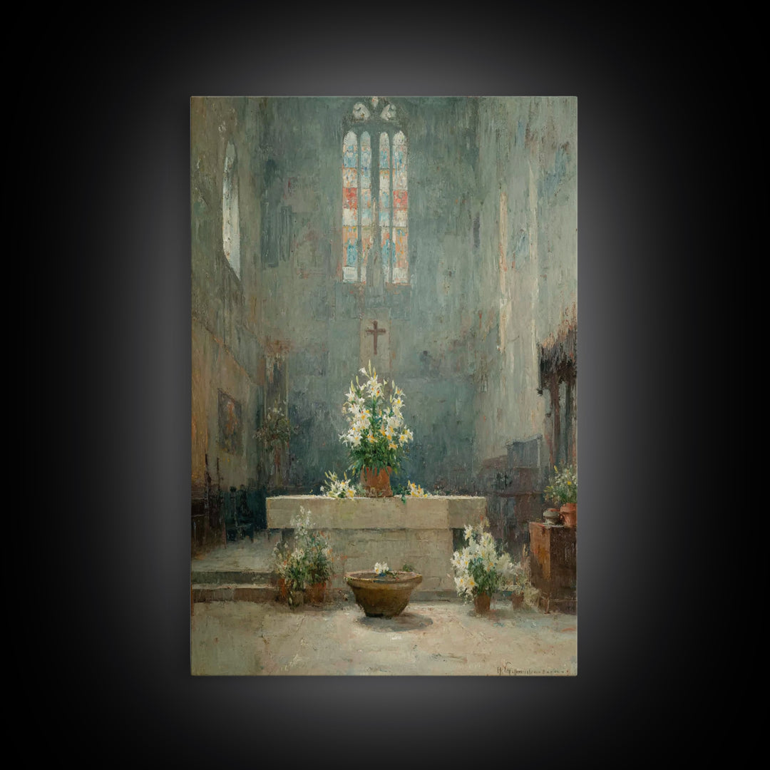 Cathedral Serenity – Framed Canvas Print – Christian Wall Art – Christian Art Canvas – Vintage Christian Art – Christian Painting – Christi