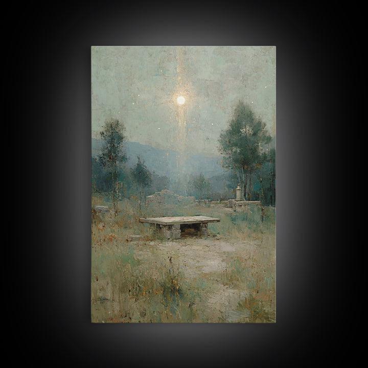 Dawn Of Salvation – Framed Canvas Print – Christian Art Canvas – Christian Wall Art – Vintage Christian Art – Christmas Art