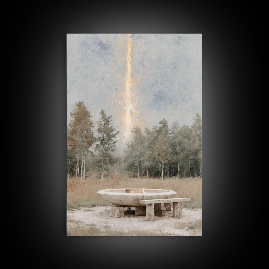 Forest Altar Light – Framed Canvas Print – Christian Art Canvas – Christian Wall Art – Christian Art Print – Christmas Art