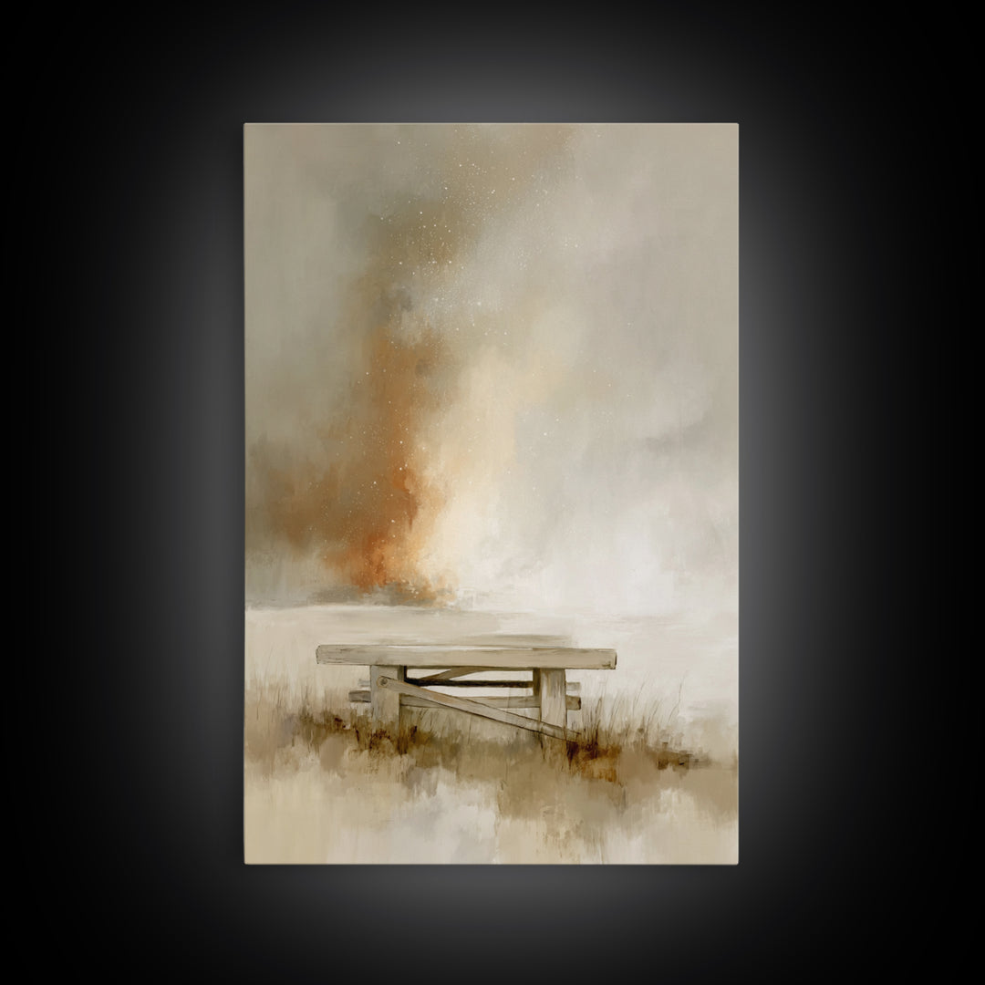 Heavenly Ember Glow – Framed Canvas Print – Christian Art Canvas – Christian Wall Art – Christian Painting – Christmas Art