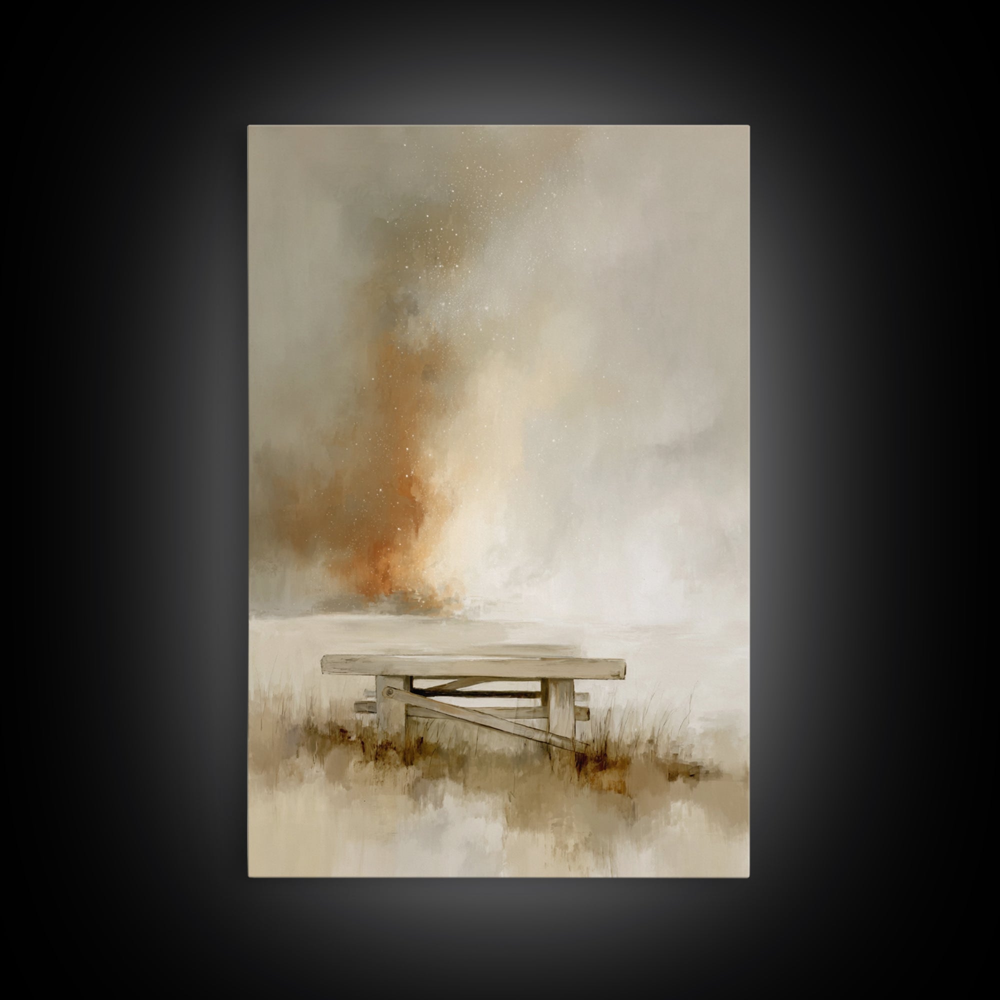 Heavenly Ember Glow – Framed Canvas Print – Christian Art Canvas – Christian Wall Art – Christian Painting – Christmas Art