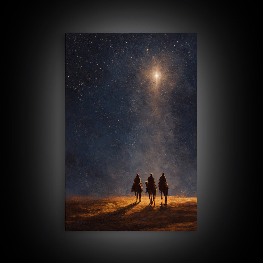 Star Of The Messiah – Framed Canvas Print – Christian Christmas Art – Christian Art Canvas – Christian Wall Art – Christmas Art