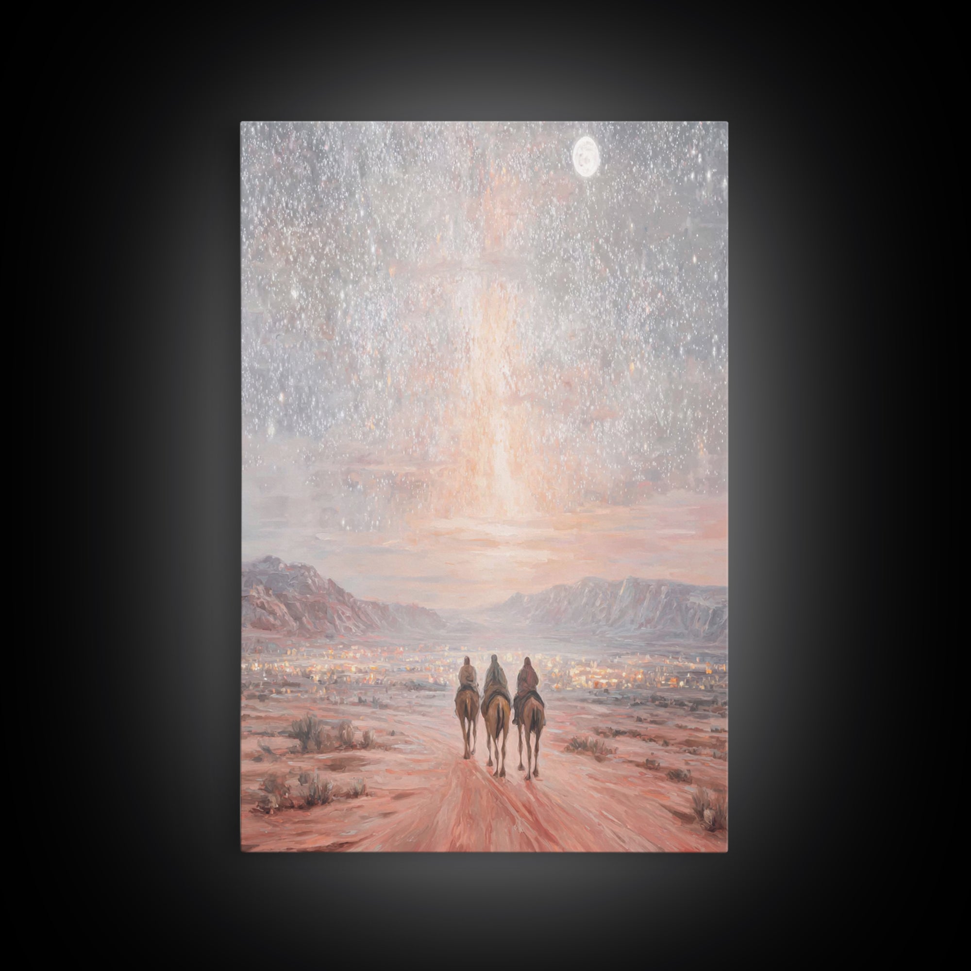 Journey By Starlight – Framed Canvas Print – Christian Art Canvas – Christian Wall Art – Christmas Art – Christian Christmas Decor