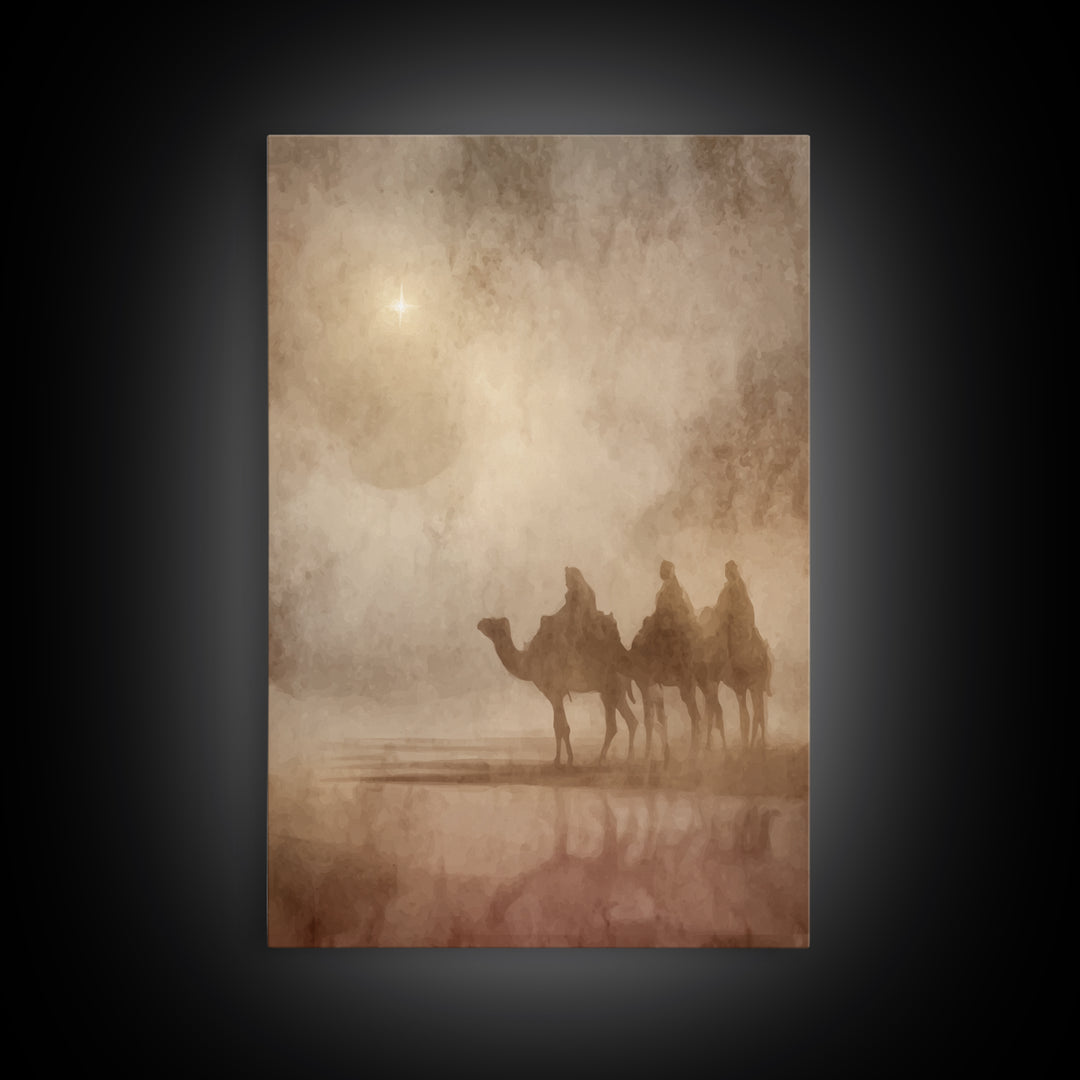 Three Kings Path – Framed Canvas Print – Christian Wall Art – Christmas Art – Christian Art Canvas – Christian Christmas Art