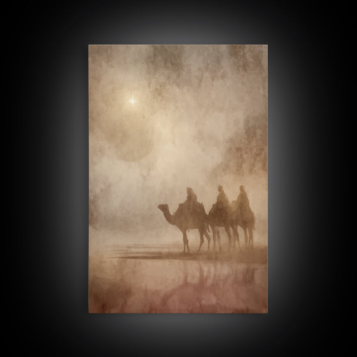 Three Kings Path – Framed Canvas Print – Christian Wall Art – Christmas Art – Christian Art Canvas – Christian Christmas Art