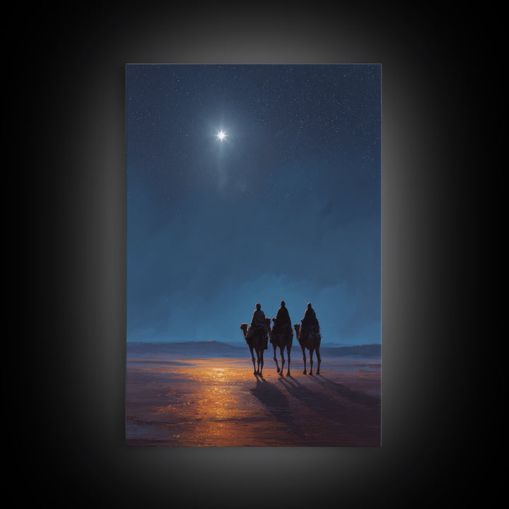 Night of Promise, Framed Canvas Print, Christian Wall Art, Modern Christian Art, Jesus Christmas Art, Christmas Canvas Wall Art, Christian
