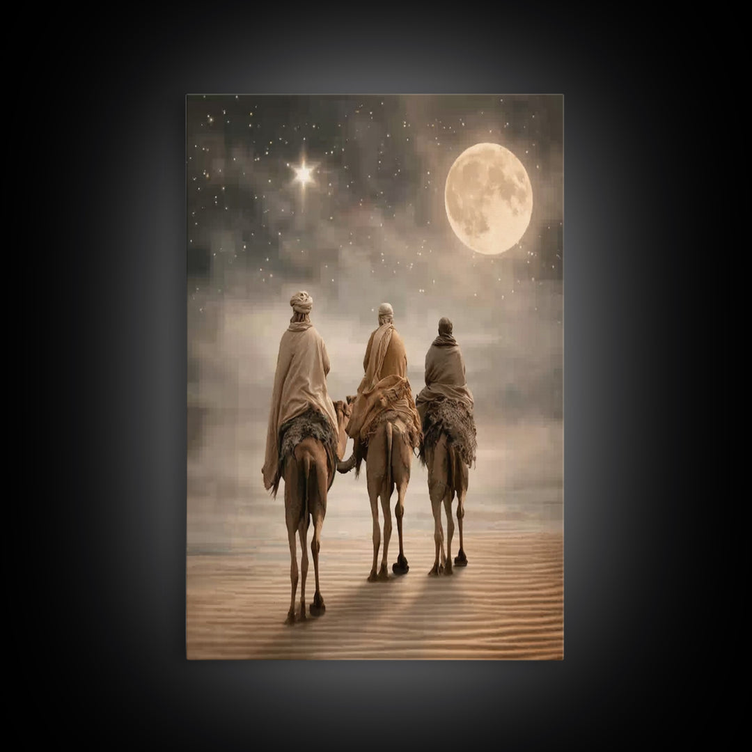 Holy Desert Light | Framed Canvas Print | Christian Wall Art | Subtle Christian Art | Christmas Art Prints | Jesus Christmas Art | Christia