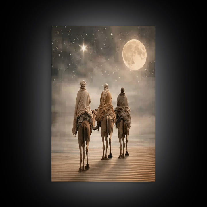 Holy Desert Light | Framed Canvas Print | Christian Wall Art | Subtle Christian Art | Christmas Art Prints | Jesus Christmas Art | Christia
