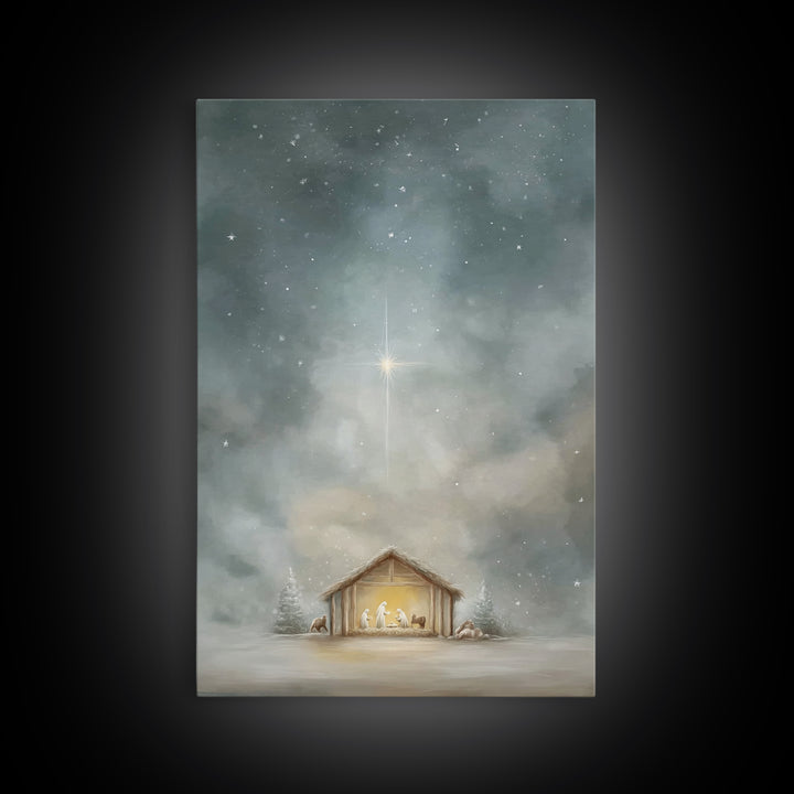 Star of Messiah – Framed Canvas Print – Christian Art Canvas – Subtle Christian Paintings – Christmas Art Framed – Jesus Christmas Art – Ch