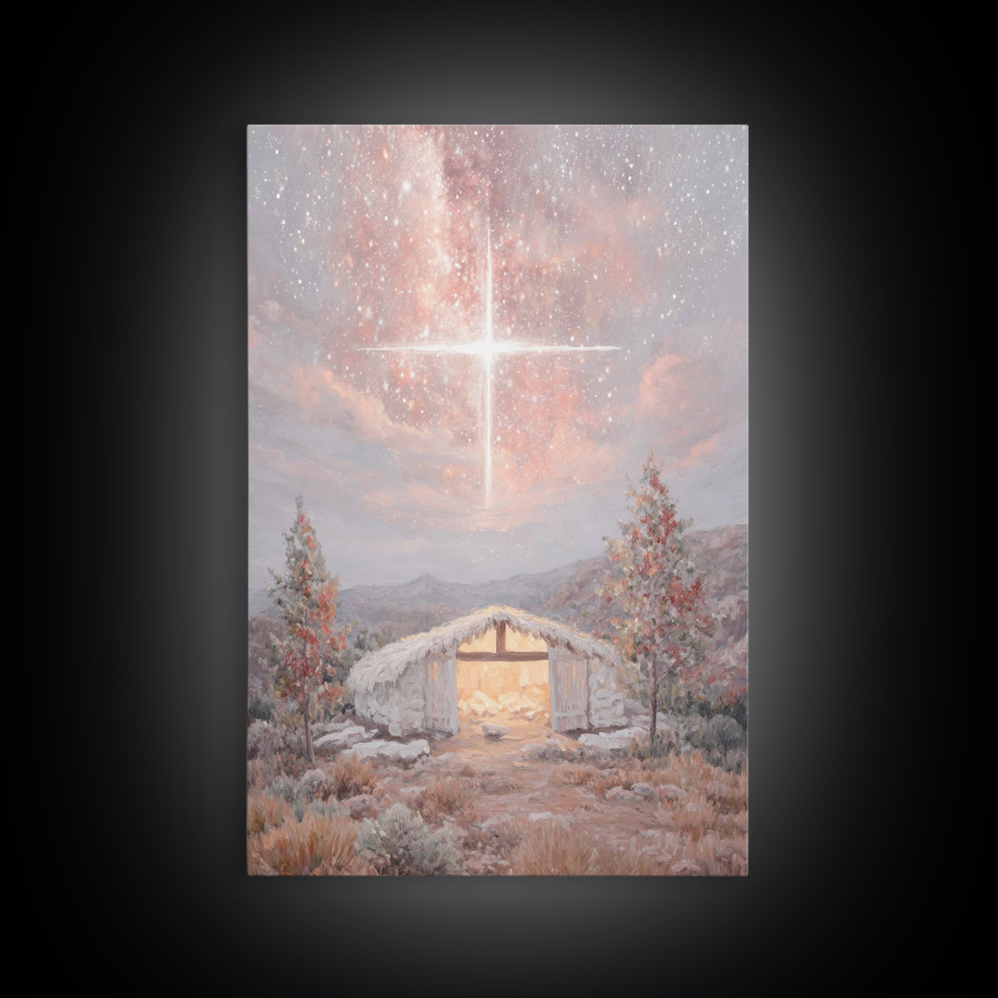 Manger Glory | Framed Canvas Print | Christian Christmas Art | Christian Wall Art | Jesus Art Print | Christmas Art Work | Christian Decora