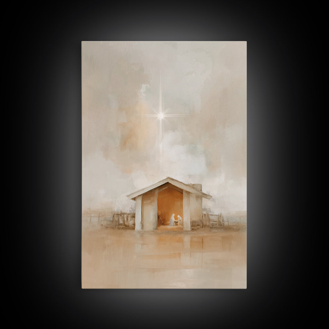 Star of Peace – Framed Canvas Print – Christian Wall Art – Christmas Art Prints – Jesus Christmas Art – Christian Art Canvas – Christian Gi