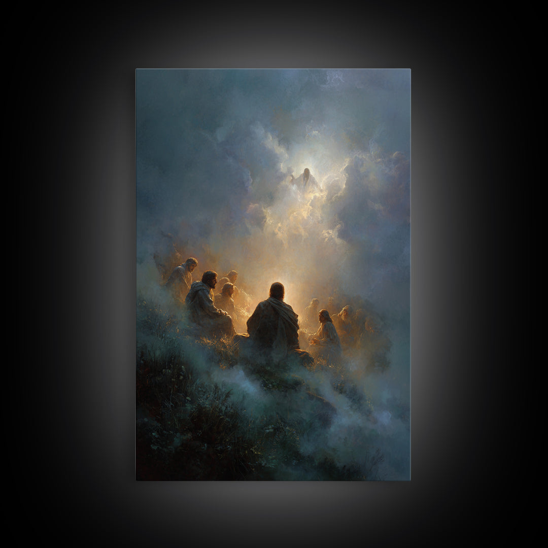 Divine Gathering | Framed Canvas Print | Jesus Painting | Christian Wall Art | Christian Art Print | Large Christian Painting | Christian G