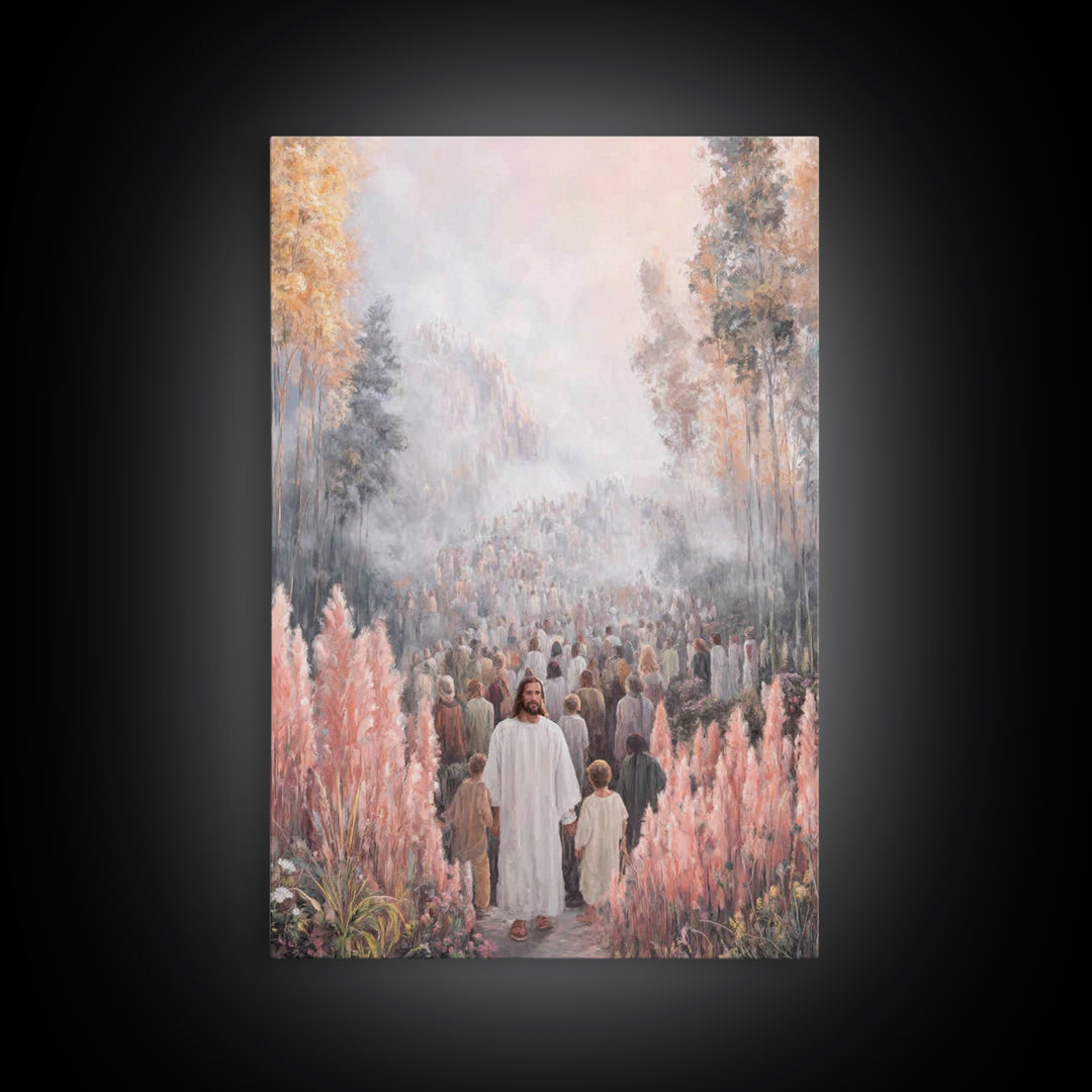 Path Of Light – Framed Canvas Print – Christian Wall Art – Jesus Painting – Christian Art Canvas – Christian Christmas Art – Christian Deco