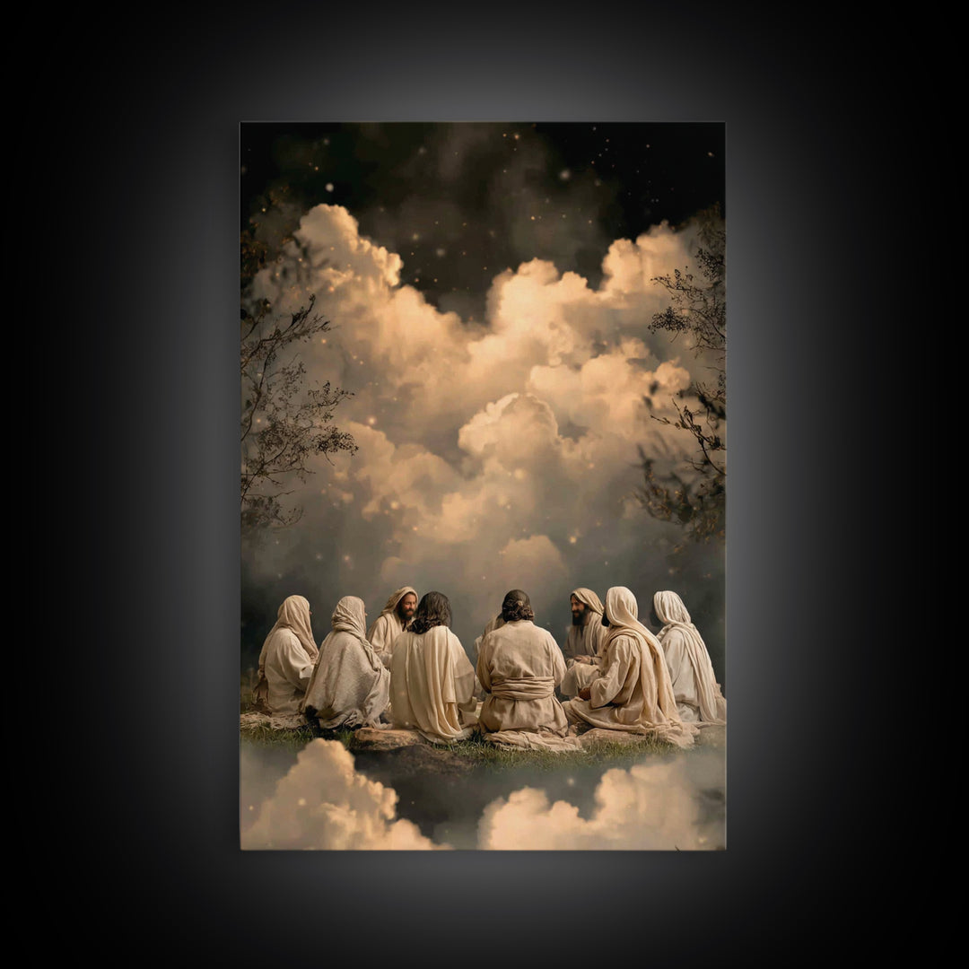 Circle Of Faith, Framed Canvas Print, Christian Art Canvas, Jesus Painting, Christian Wall Art, Moody Christian Art, Christian Christmas Ar