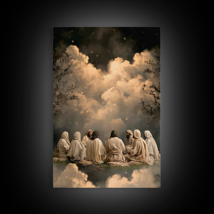 Circle Of Faith, Framed Canvas Print, Christian Art Canvas, Jesus Painting, Christian Wall Art, Moody Christian Art, Christian Christmas Ar