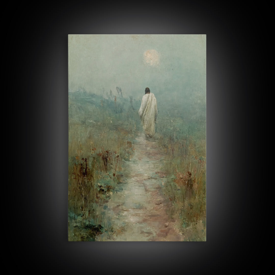 Silent Journey – Framed Canvas Print – Christian Wall Art – Christian Art Canvas – Jesus Painting – Vintage Christian Art – Christian Gift