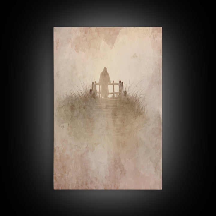 Heavenly Crossing | Framed Canvas Print | Christian Wall Art | Jesus Painting | Christian Art Canvas | Christian Christmas Art | Christian