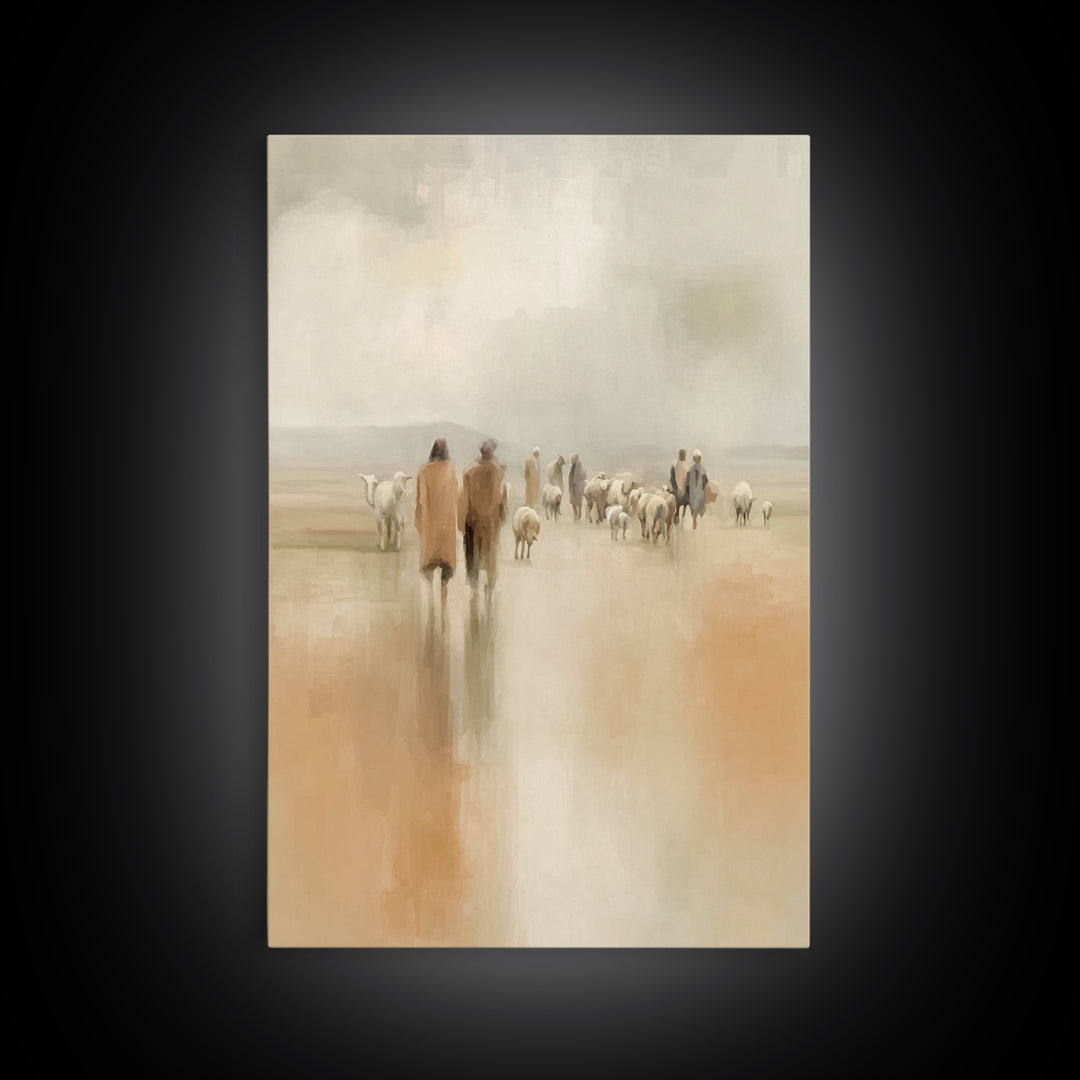 Pasture Companions, Framed Canvas Print, Christian Art Canvas, Christian Wall Art, Christian Paintings, Subtle Christian Art, Christian Chr