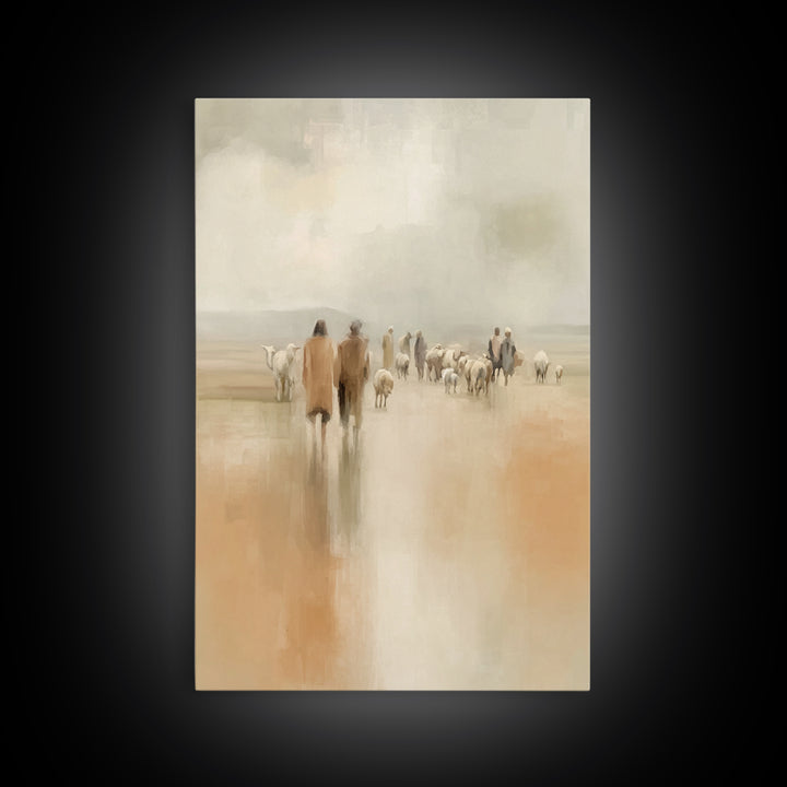Pasture Companions, Framed Canvas Print, Christian Art Canvas, Christian Wall Art, Christian Paintings, Subtle Christian Art, Christian Chr
