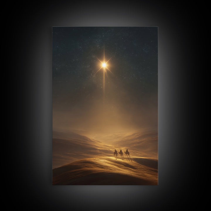 Star Of Bethlehem – Framed Canvas Print – Christmas Wall Art – Christian Art Canvas – Christian Painting – Christian Christmas Decor