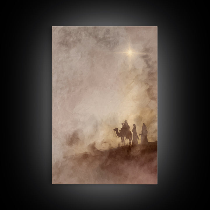 Holy Desert Star – Framed Canvas Print – Christian Christmas Art – Christian Art Canvas – Christian Decor For Home – Jesus Painting