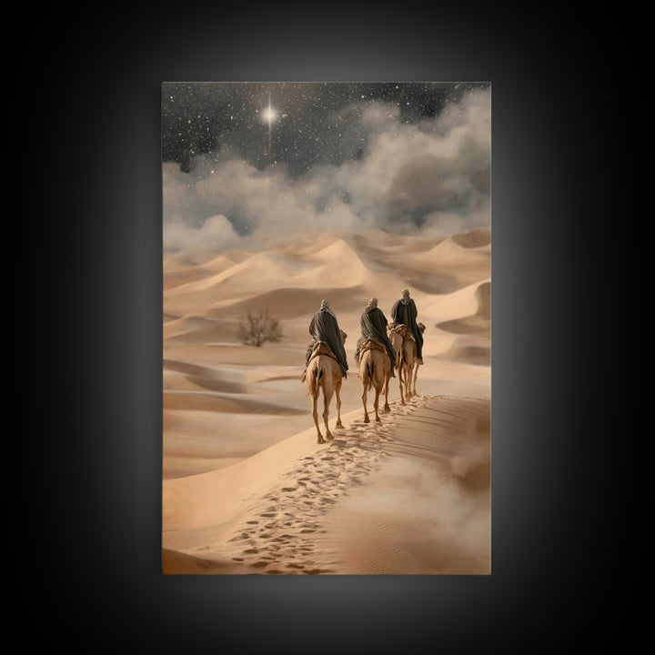 Three Kings Path – Framed Canvas Print – Christian Art Work – Christmas Wall Art – Jesus Christmas Art – Christian Gift Ideas