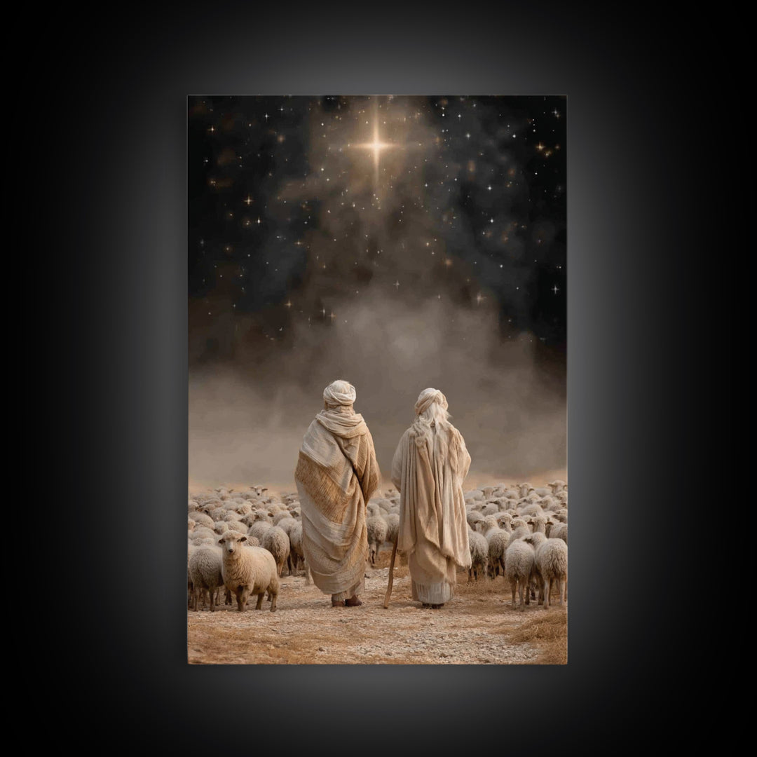Guided By The Star – Framed Canvas Print – Christian Wall Art – Christian Christmas Art – Christian Art Canvas – Christmas Art Prints