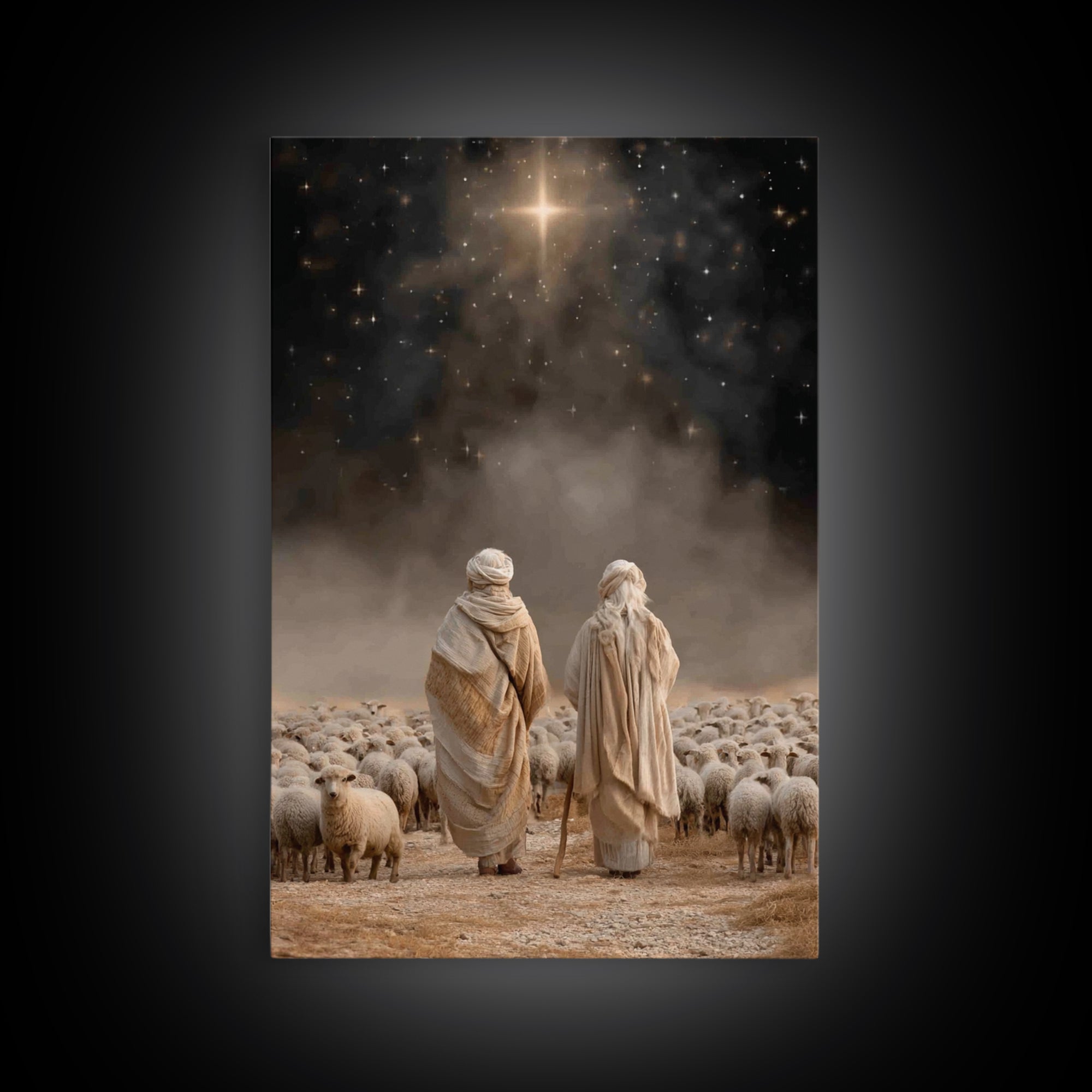 Guided By The Star – Framed Canvas Print – Christian Wall Art – Christian Christmas Art – Christian Art Canvas – Christmas Art Prints