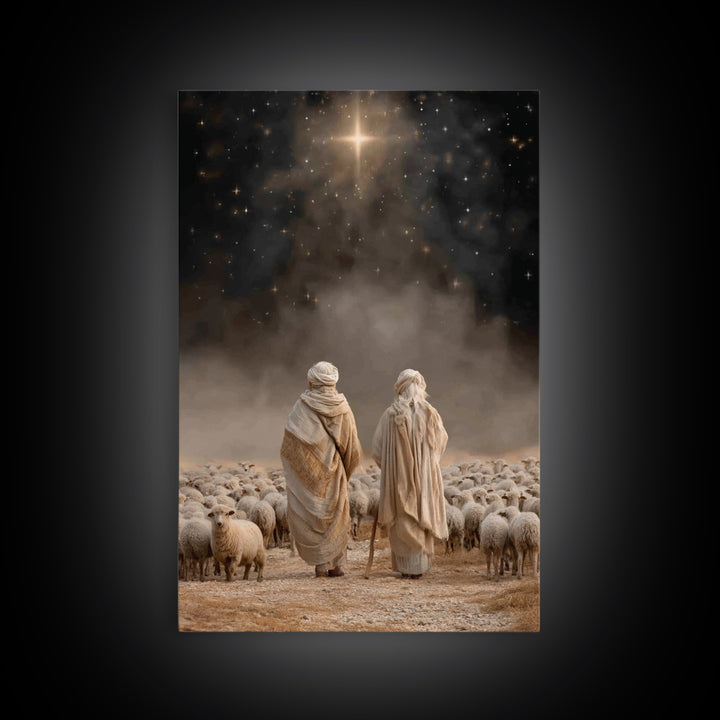 Guided By The Star – Framed Canvas Print – Christian Wall Art – Christian Christmas Art – Christian Art Canvas – Christmas Art Prints