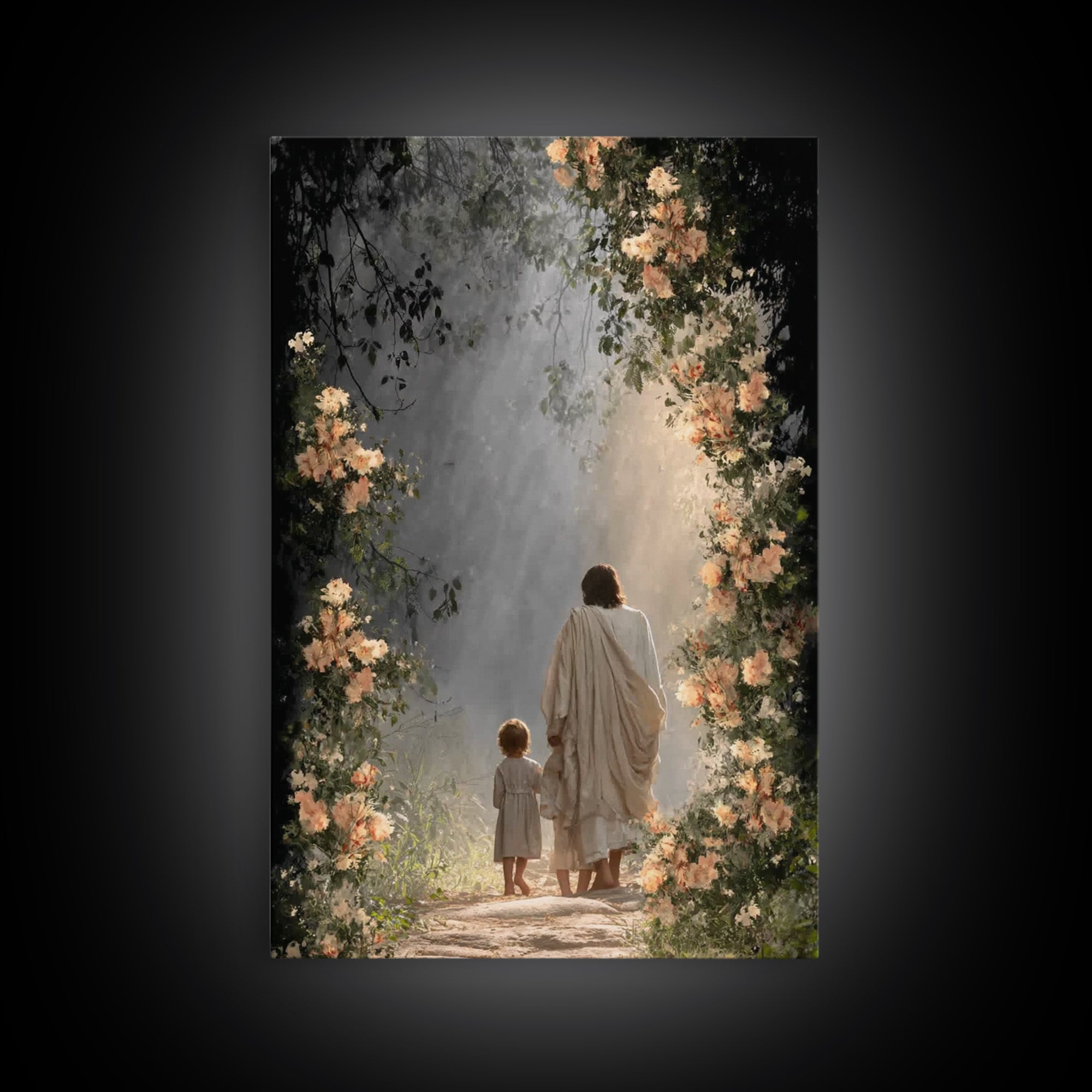 Path Of Hope – Framed Canvas Print – Christian Art – Jesus Painting – Christian Art Canvas – Christian Wall Art – Large Christian Painting